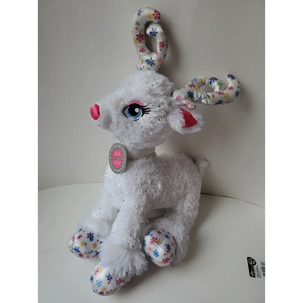 Build A Bear Snow‎ Magic Glisten Reindeer Plush Glitter Snowflake Stuffed 18